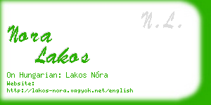 nora lakos business card